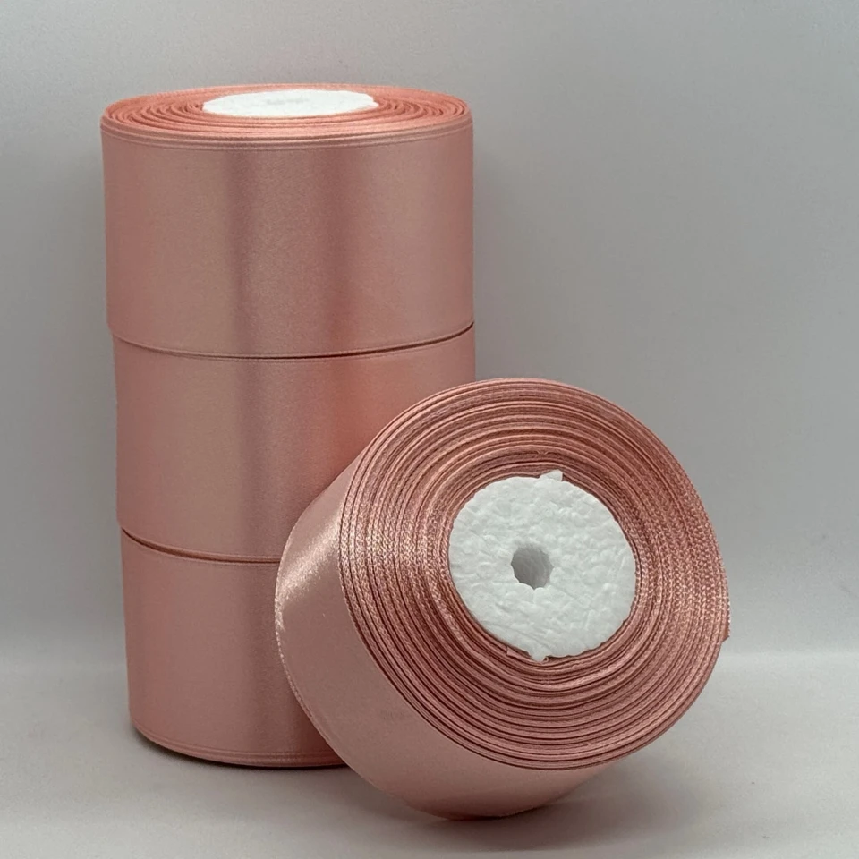 Атласная лента 5 см (33 м.), 146 темний пудровий