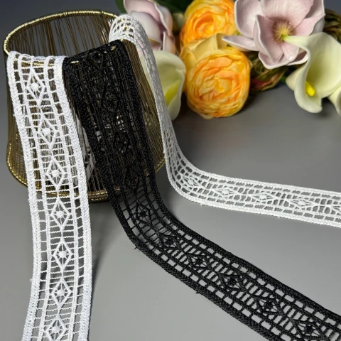 Кружево полиэстер ВВ"Нежный блеск" 4 см.(1 м.), білий