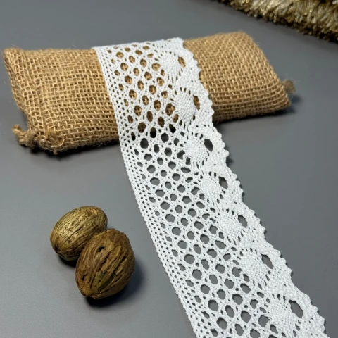 Кружево макраме "Линия спокойствия" 6 см (1 м.), молочний