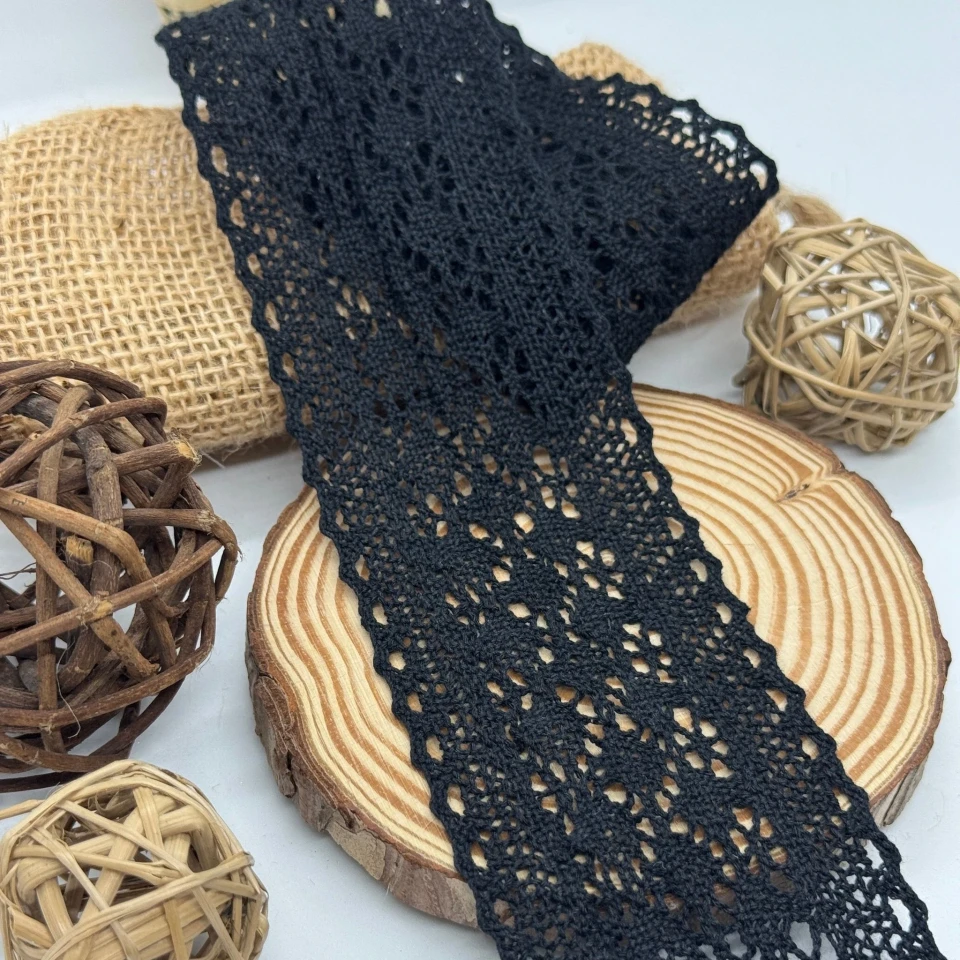 Кружево макраме "Утренняя нежность" 6 см. (1 м), чорний