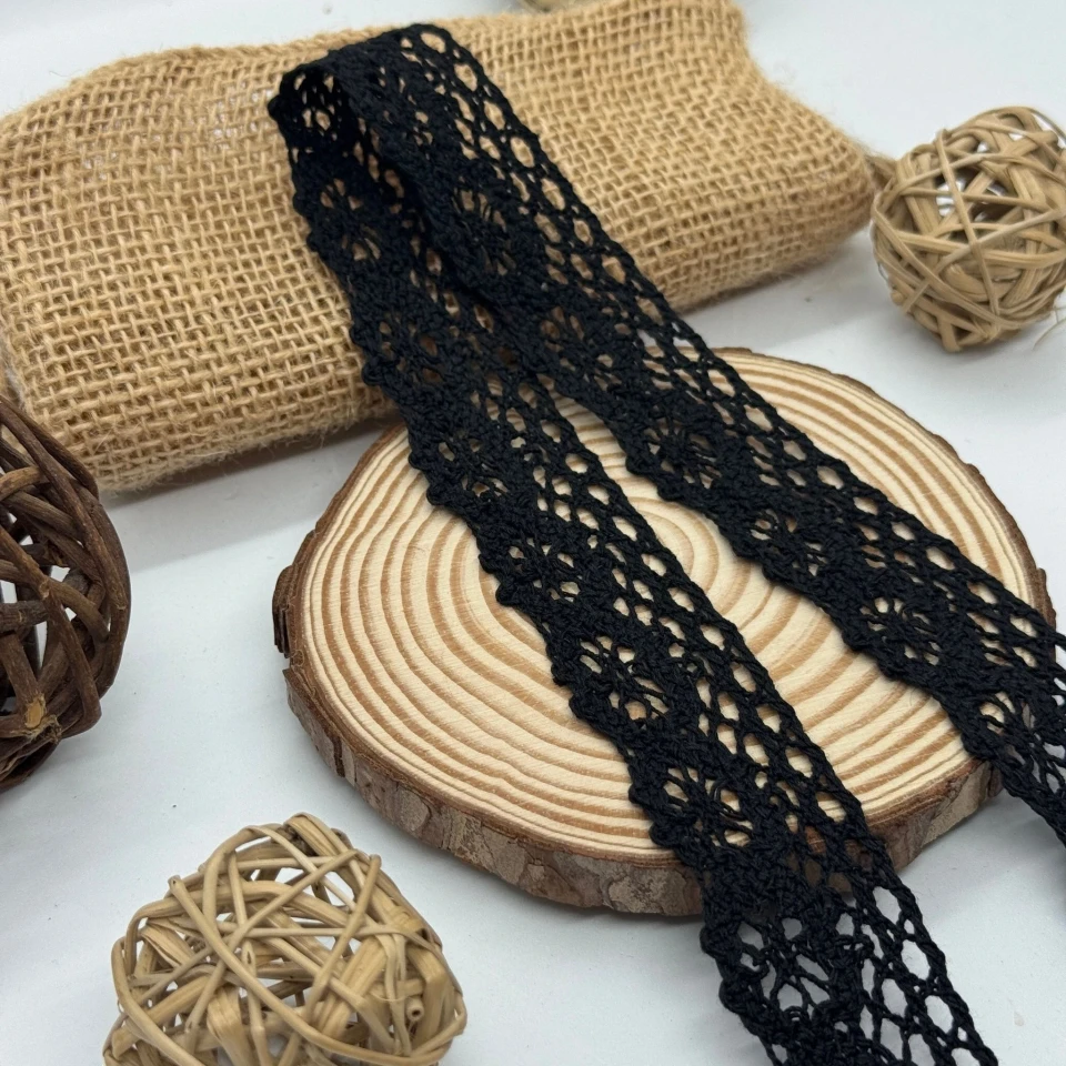 Мереживо макраме "Солодкий аромат" 2,8 см (1 м.), чорний