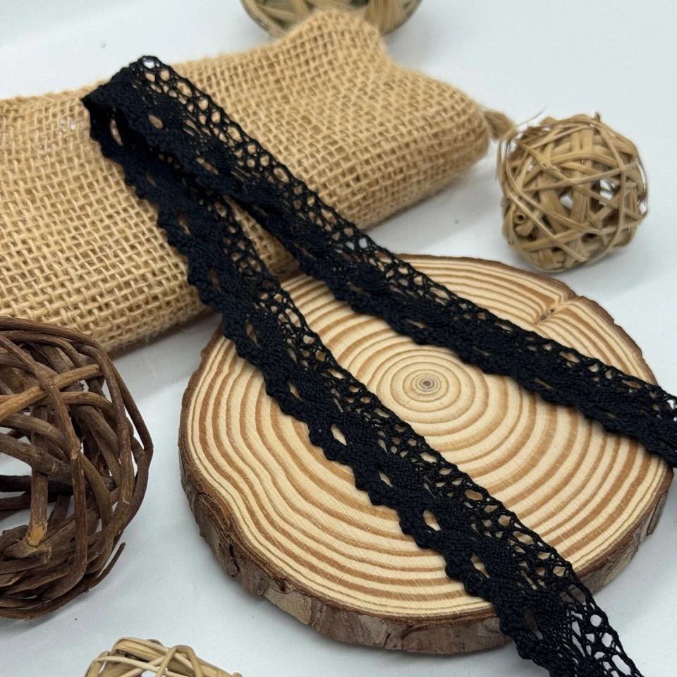 Кружево макраме "Серебряный дождь" 2 см.(1 м.), чорний