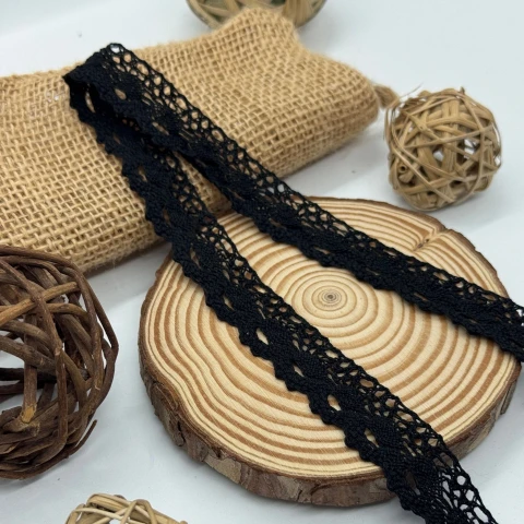 Кружево макраме "Серебряный дождь" 2 см.(1 м.), чорний