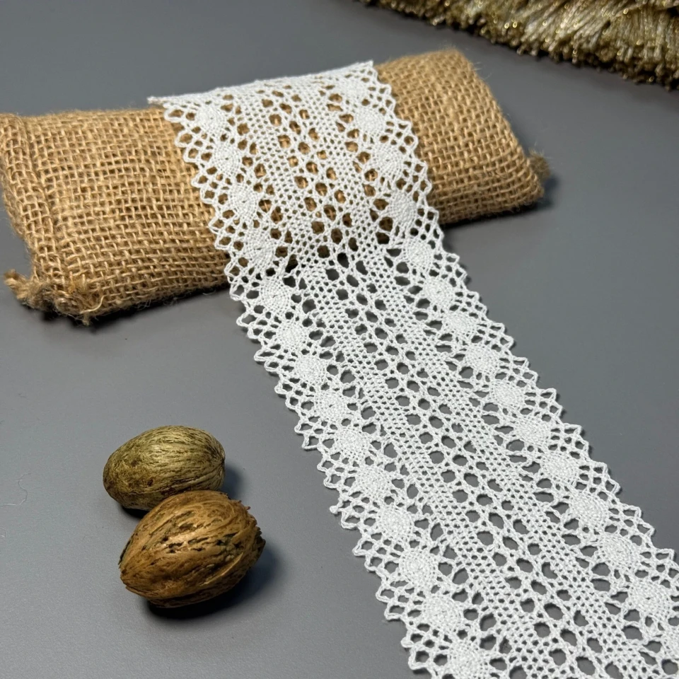 Мереживо макраме "Мереживо натхнення" 7 см.(1 м.), молочний