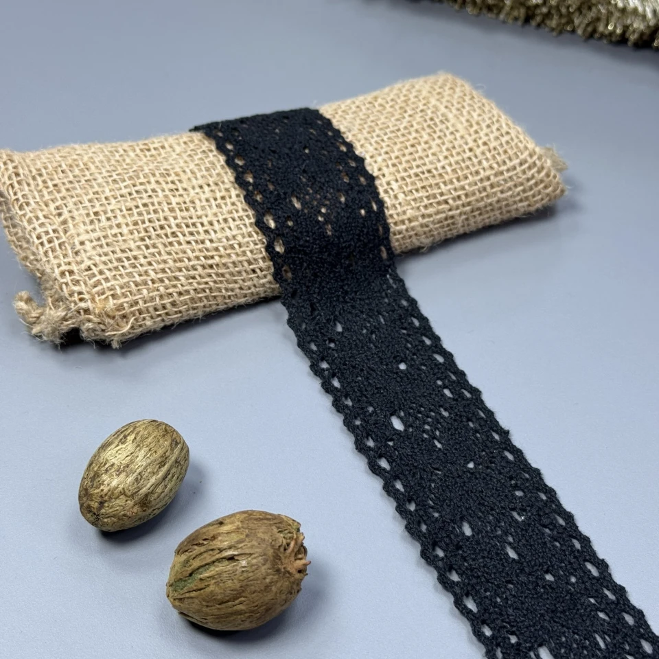 Макраме кружево "Карамельный свет" 4 см (1 м.), чорний