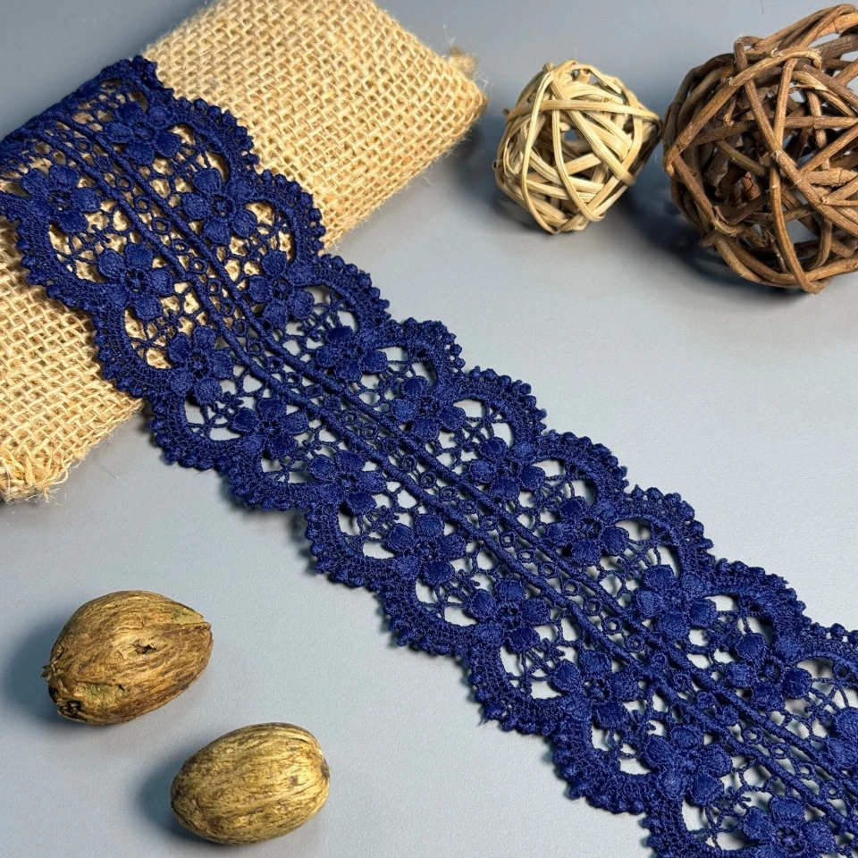 Кружево полиэстер "Мягкий бриз" 7 см.(1 м.), синій