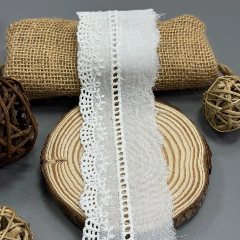 Мереживо прошва  "Срібна казка" 5,5 см  (1 м), білий