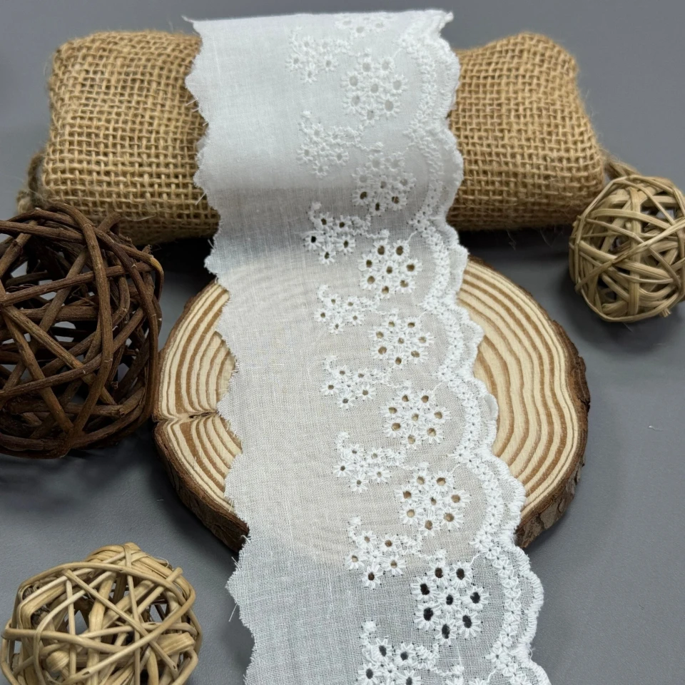 Кружевная тесьма "Лавандовая роса" 7,5 см (1 м.), Білий