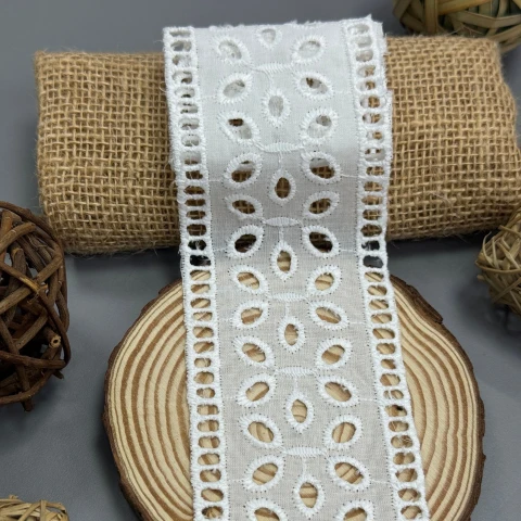 Мереживо прошва "Біле сяйво" 6,5 см (1 м.), білий