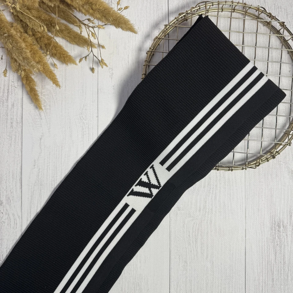 Трикотажный пояс довяз Рибана W (14 см*90 см), чорний