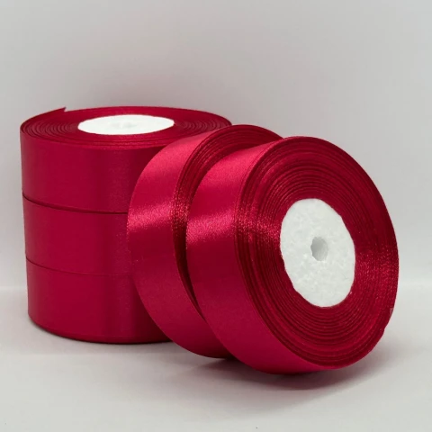 Атласная лента 2,5 см (33 м.), 72 світлий бордовий