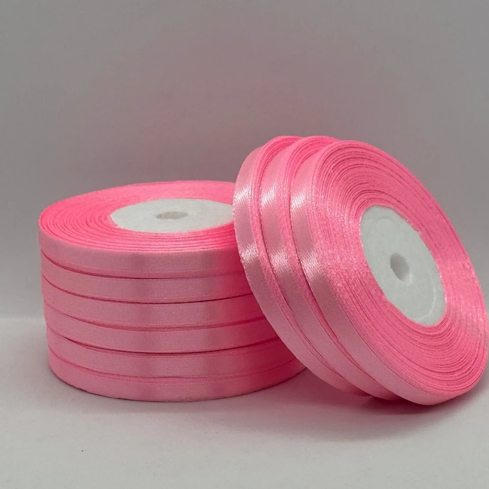 Атласная лента 0.6 см (33 м.), 147 китайський рожевий