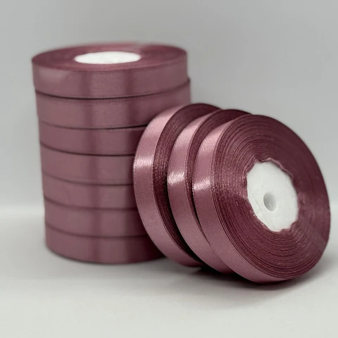 Атласная лента 1.2 см (33 м.), 91 пудровий