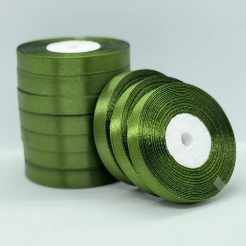 Атласная лента 1.2 см (33 м.), 112 горчичний