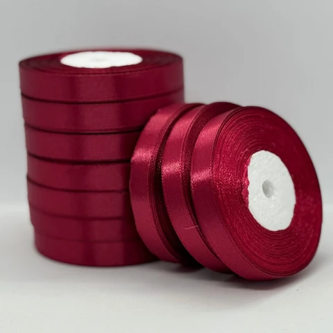 Атласная лента 1.2 см (33 м.), 166 стигла вишня