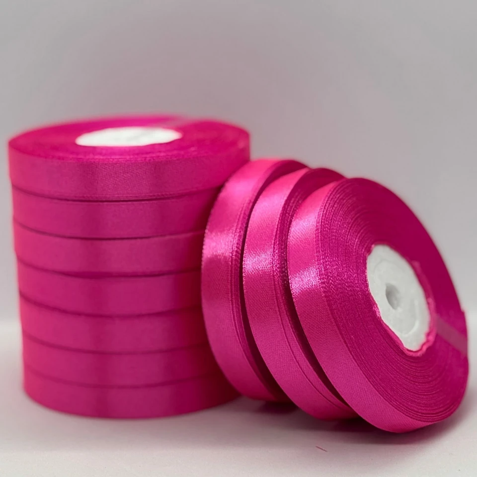 Атласна стрічка 1.2 см (33 м.), 190 рожевий