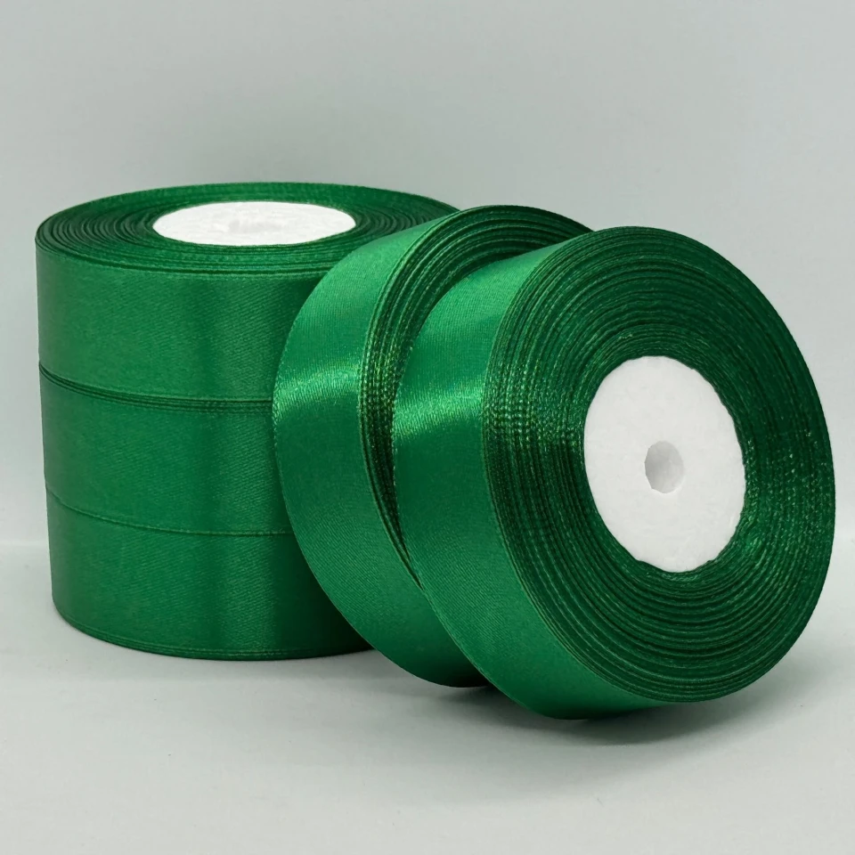 Атласная лента 2,5 см (33 м.), 127 зелений гай