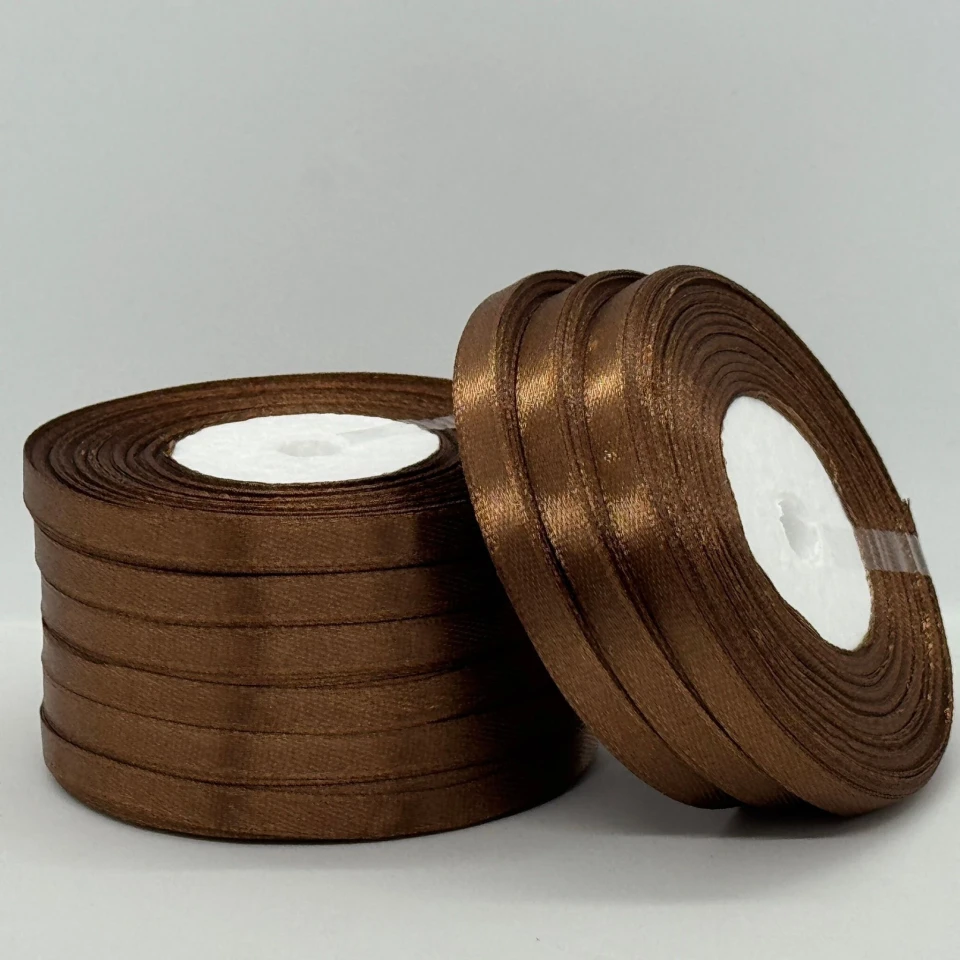 Атласная лента 0.6 см (33 м.), 31 темний коричневий