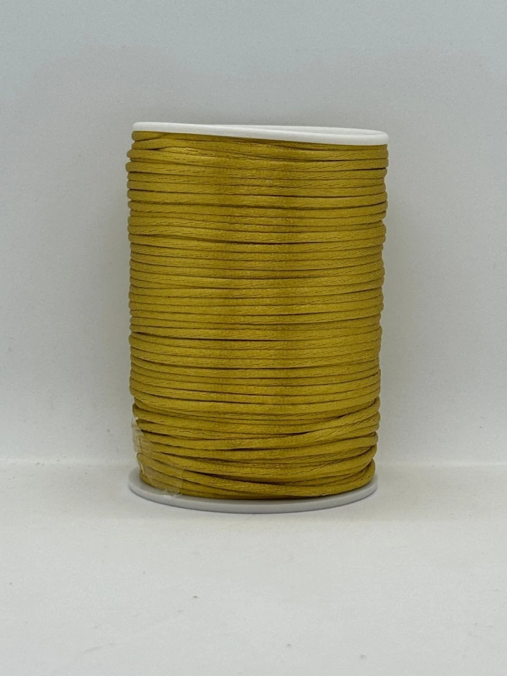 Шнур атласный корсетный 2.3 мм (100 ярдов/91,44 м.), 20 гірчичний