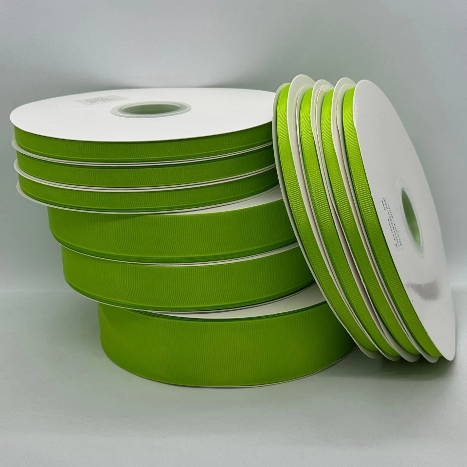 Стрічка репс 1 см (100 ярд/ 91 м.), 1076 зелена спаржа