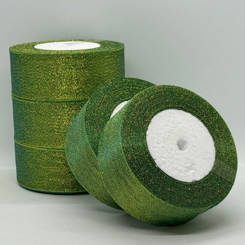 Лента парчевая 4 см (25 ярдов/22,75 м.), 47 бірюза + золото