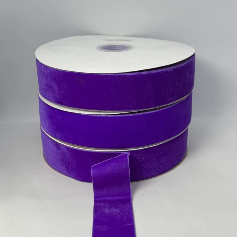Бархатная лента 3.8 см (25 ярдов/22,75 м.), 56 фіолетовий