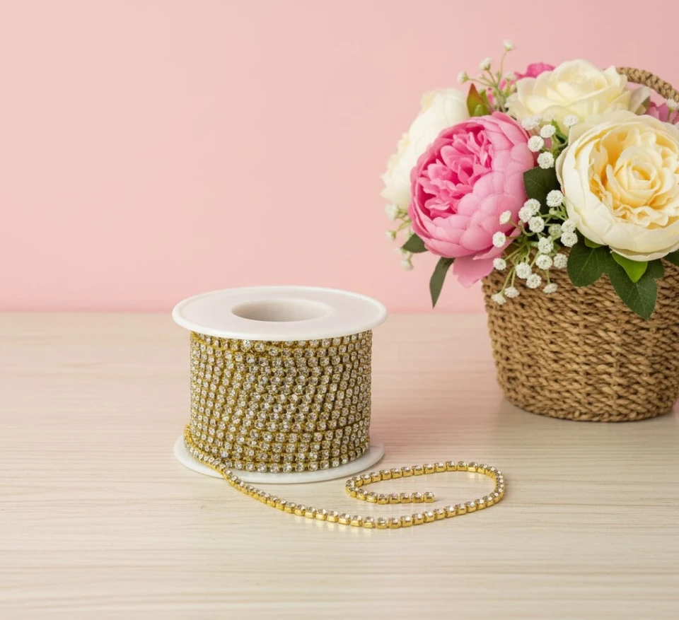 Цепи камни ss 10 2,8 мм (10 ярдов/9,14 м.), золото