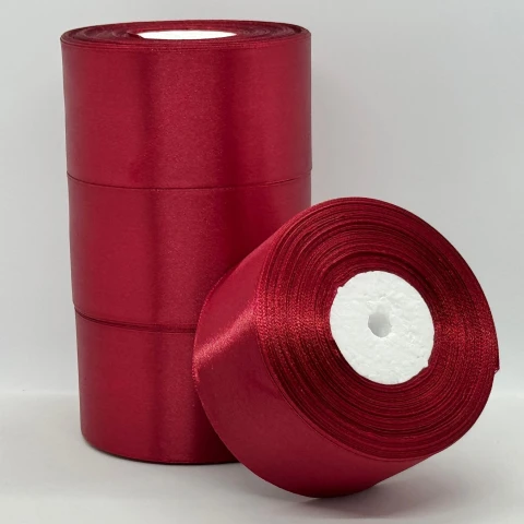 Атласная лента 5 см (33 м.), 37 темний бордовий