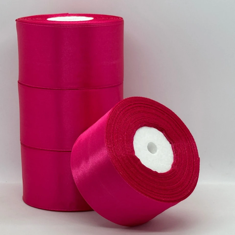 Атласная лента 5 см (33 м.), 28 малиновий