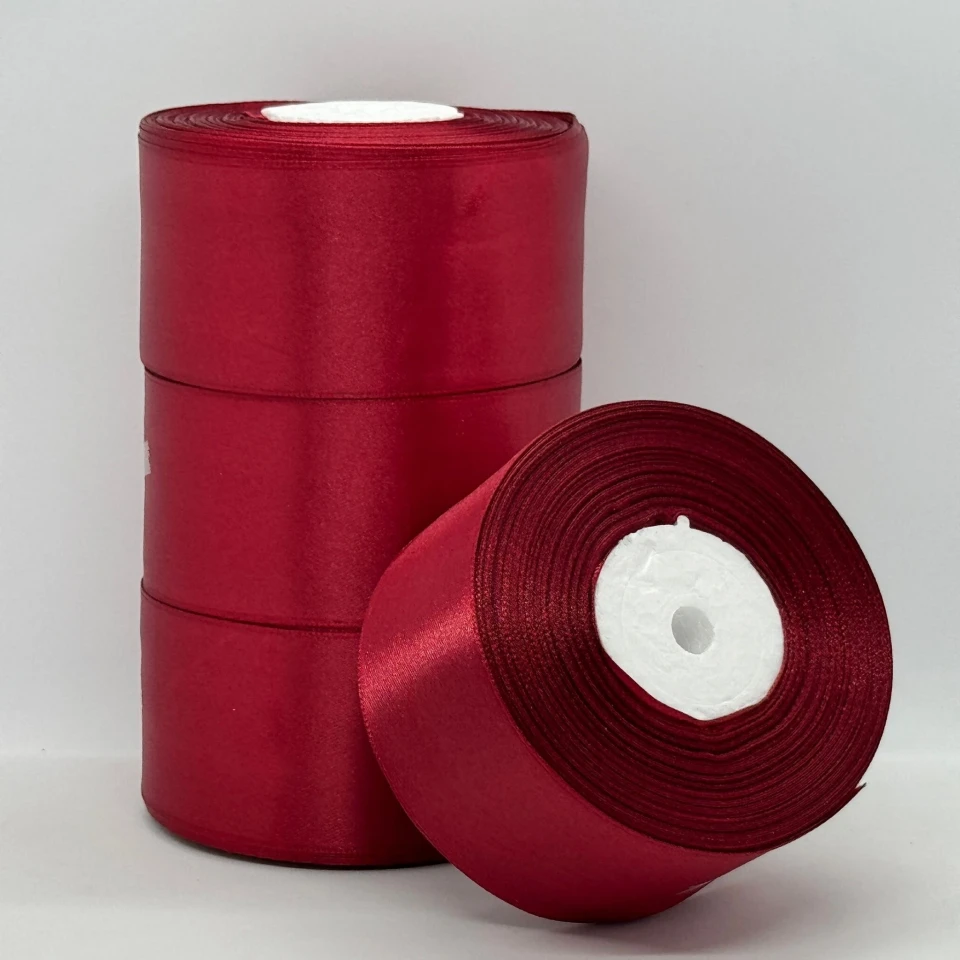 Атласная лента 5 см (33 м.), 48 карміновий