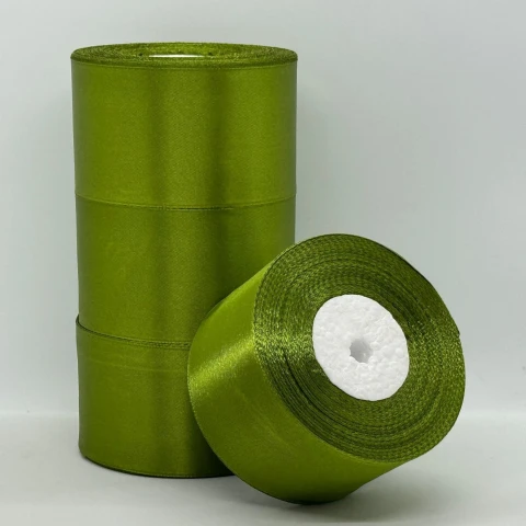 Атласная лента 5 см (33 м.), 108 оливковий