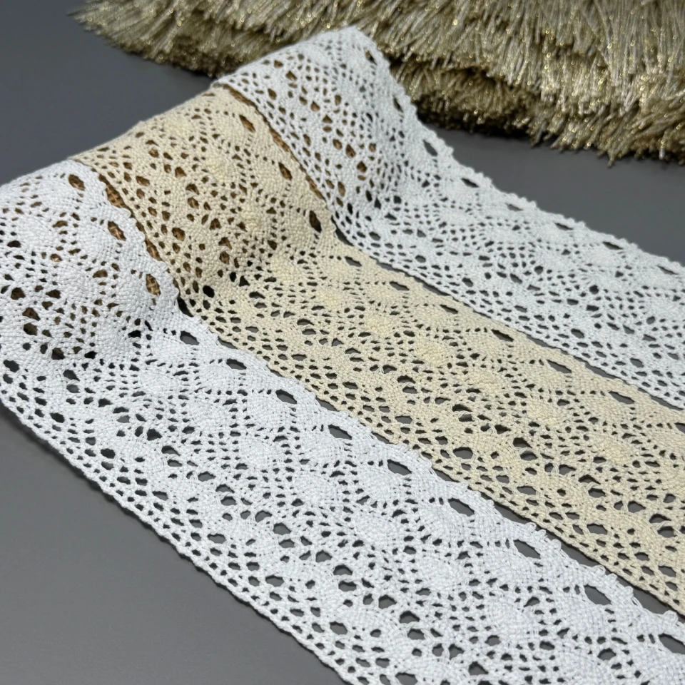 Кружево макраме "Нежный штрих" 7,5 см.(1 м), білий