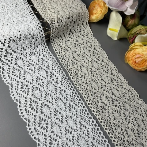 Мереживо макраме "Білий міраж" 10 см.(1 м.), білий
