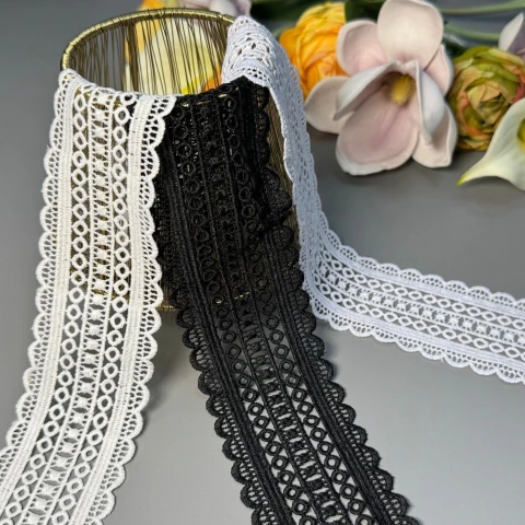 Гипюр полиэстер BB"Жемчужная вуаль" 5 см.(1 м.), білий