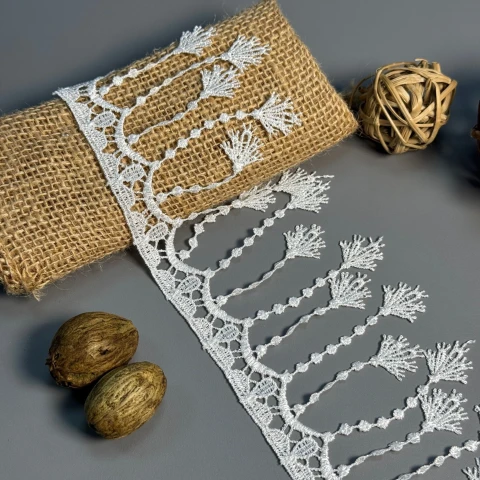 Кружево полиэстер "Нежный флёр" 9 см (1 м.), молочний