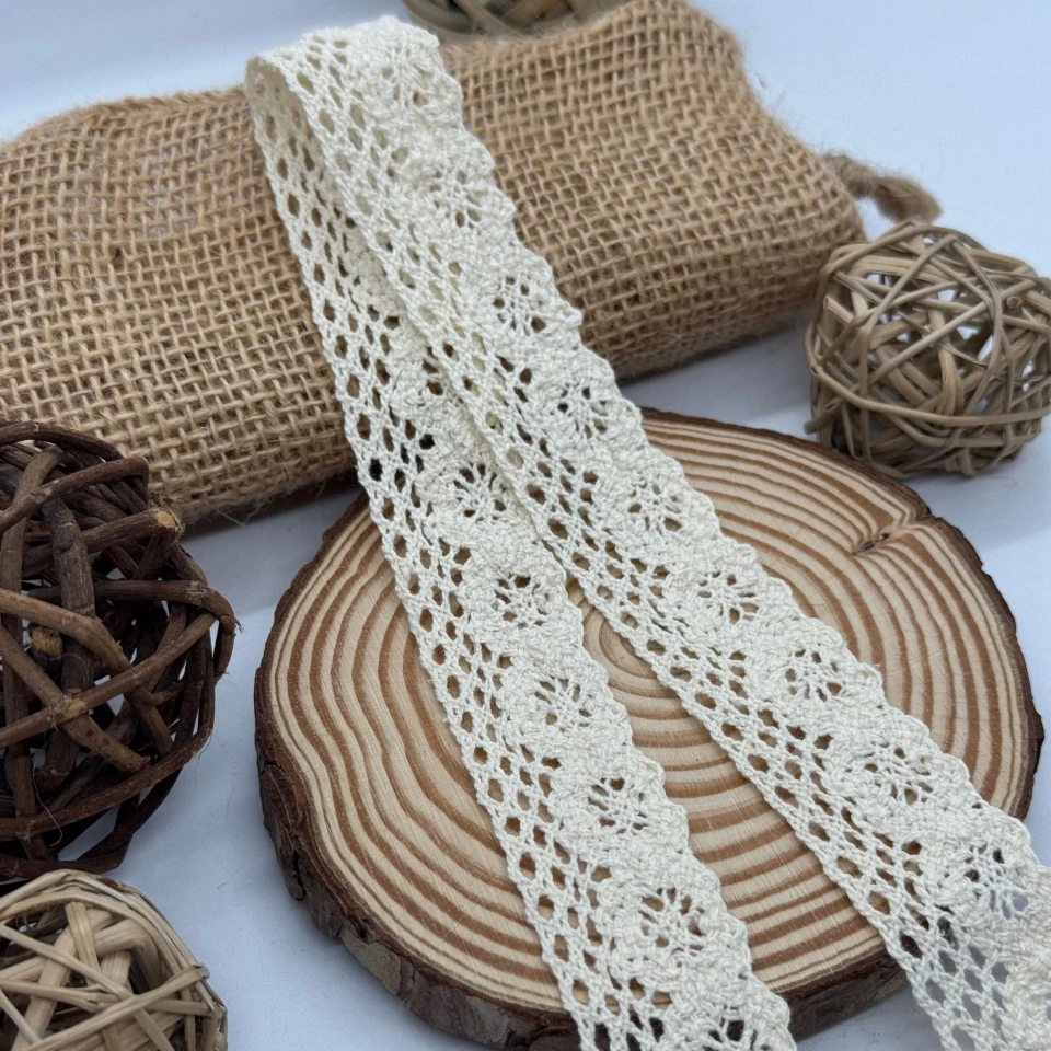 Кружевное макраме "Нежное кружево" 2,5 см(1 м.), молочний