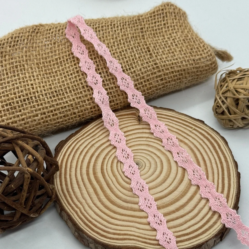 Кружево макраме "Танец света" 1 см. (1м.), рожевий