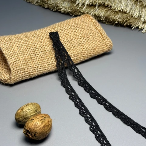 Кружево макраме "Серебристое мерцание" 1 см.(1 м.), чорний