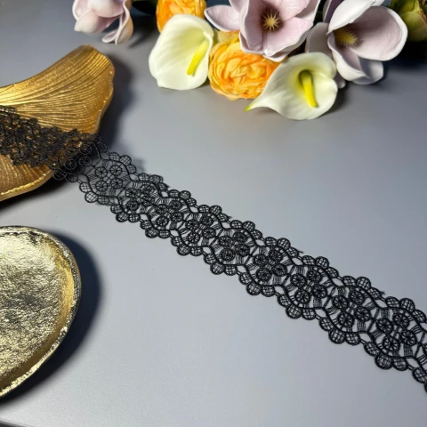Кружево полиэстер ВВ"Молочная искра" 5 см.(1 м.), чорний