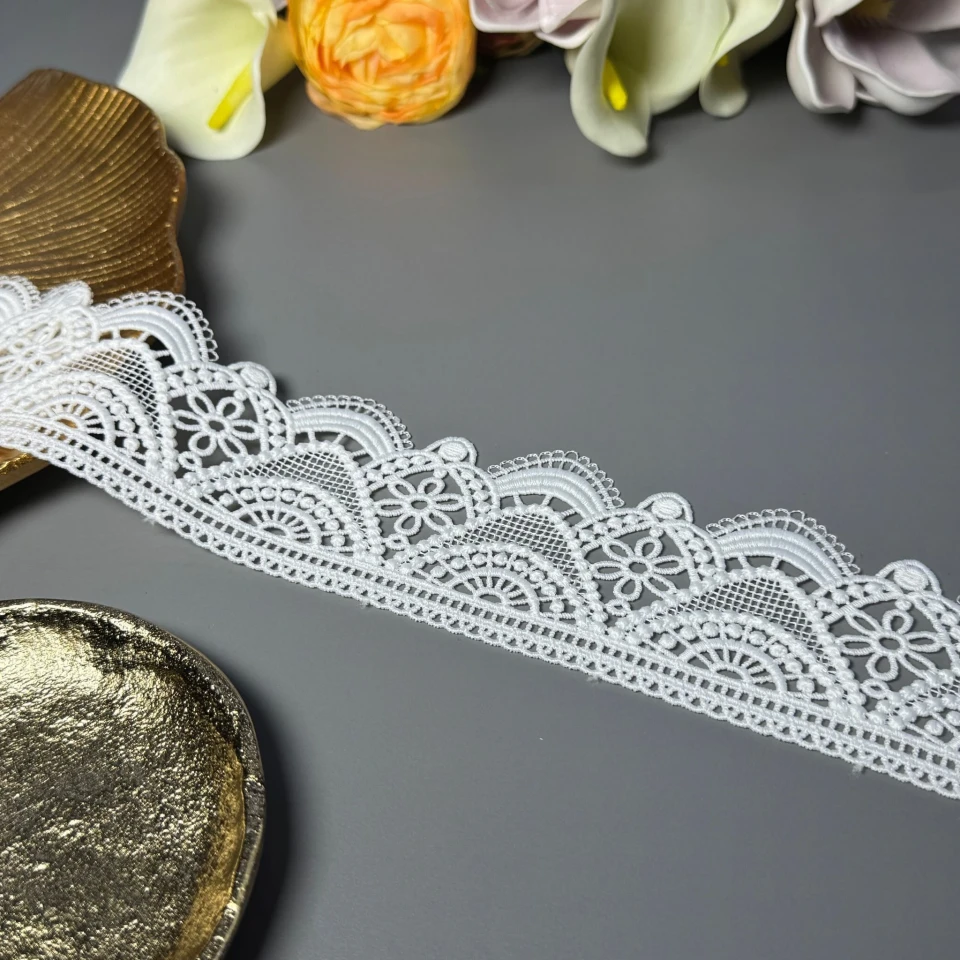 Кружево полиэстер ВВ"Арт визия" 6 см.(1 м.), теплий білий