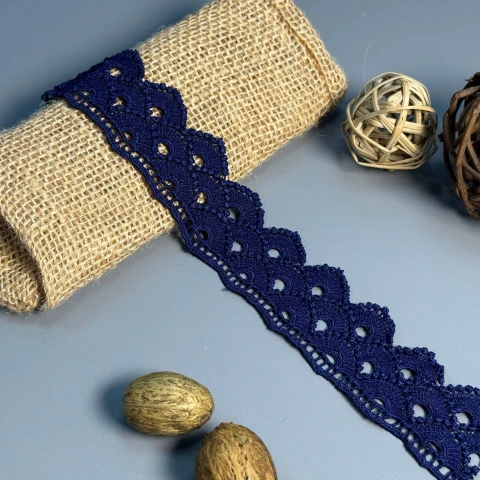 Кружево полиэстер "Нежная гармония" 4 см. (1 м.), синій (19.7 метрів)