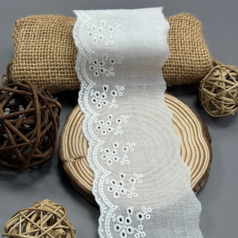 Кружево прошва "Белый шепот" 7 см (1 м.), білий