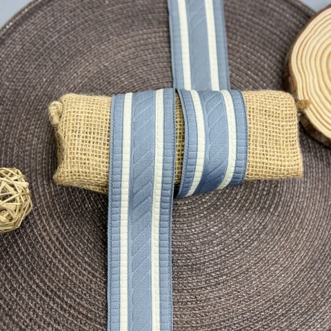 Лампас трикотажный Косичка 4 см (1 м), C:5 світло сірий