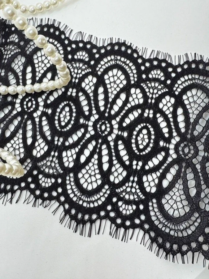 Французское кружево «Французская меланхолия» 20 см. (купон 3 м.), чорний