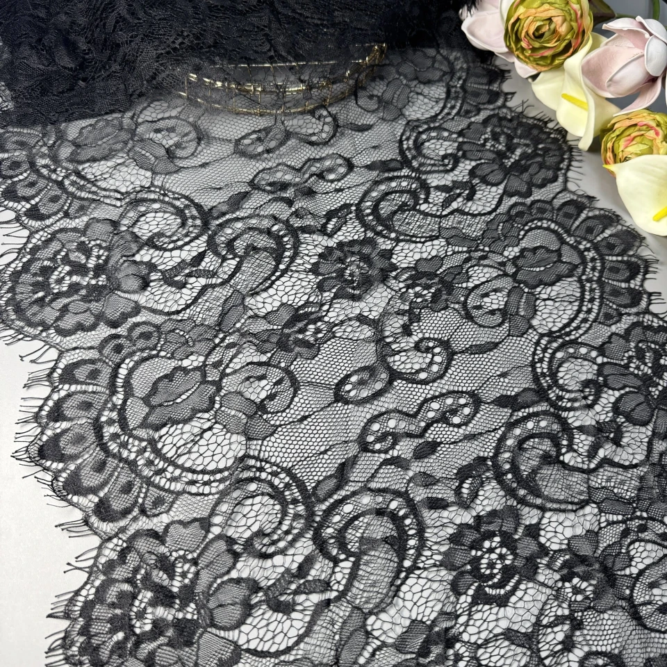 Французское кружево «Élégance» 45 см. (купон 3 м.), чорний