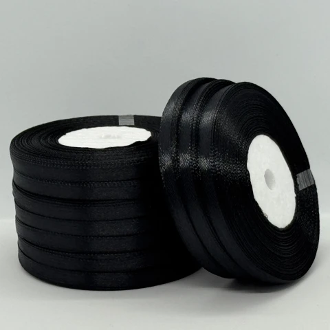 Атласная лента 0.6 см (33 м.), чорний 39