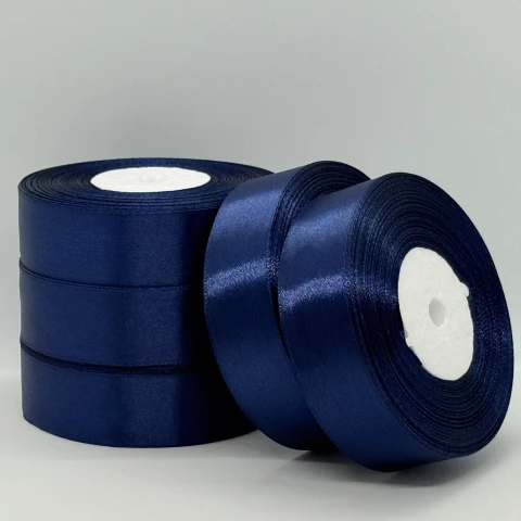 Атласная лента 2,5 см (33 м.), 120 синій шкільний
