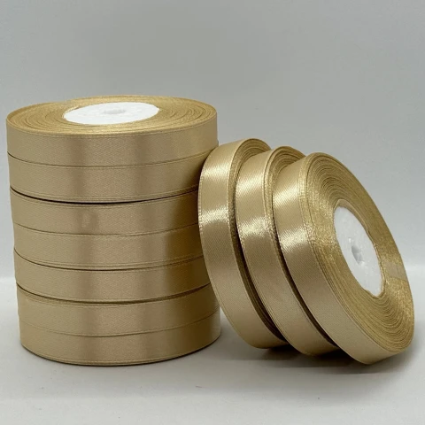 Атласная лента 1.2 см (33 м.), 123 теплий коричневий