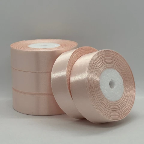 Атласная лента 2,5 см (33 м.), 06 ніжно-персиковий