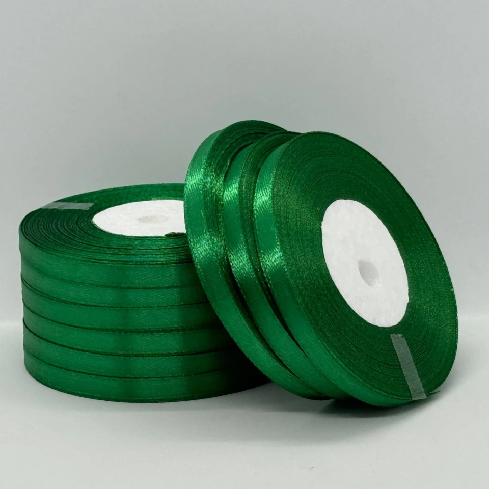 Атласная лента 0.6 см (33 м.), 127 зелений гай